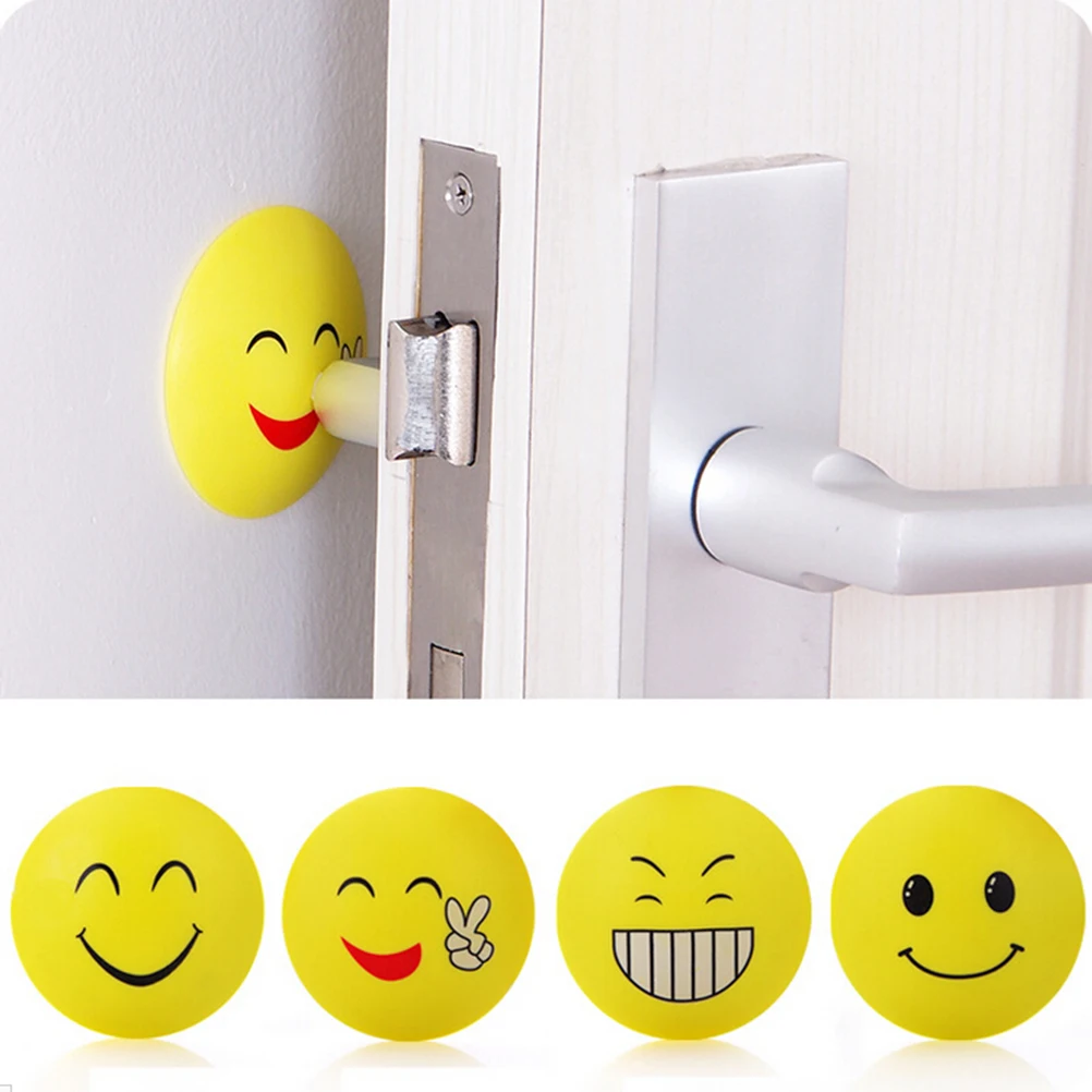 

Rubber Silicon Smile Face Emoji Self Adhesive Anti Collision Door Stops Doorstop safety for baby Home decoration cute cartoon