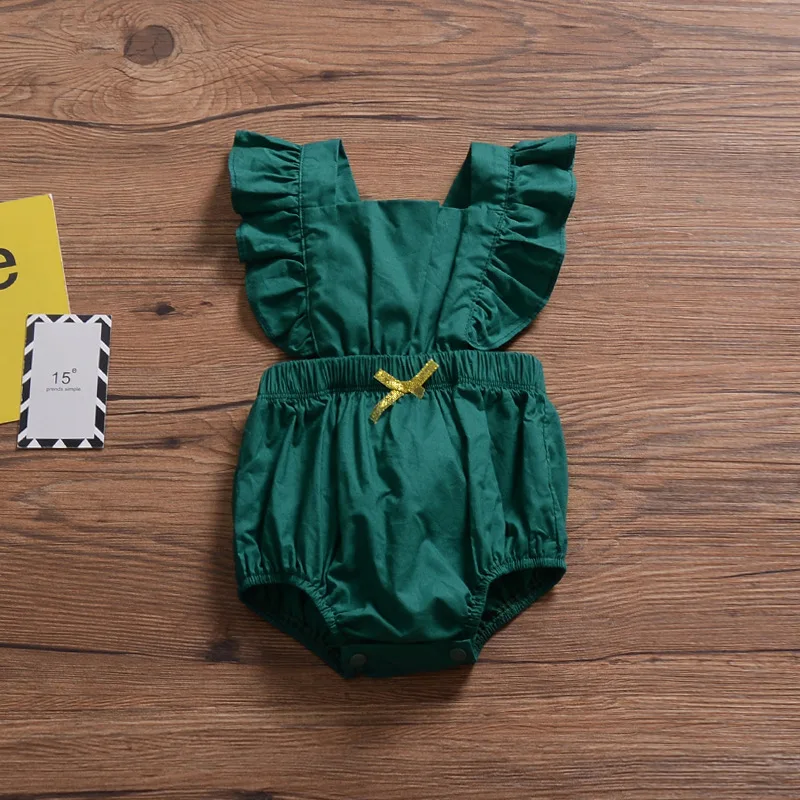 Ruffled Sleeveless Newborn Baby Girl Clothes 0 3 18 Month Baby Girl