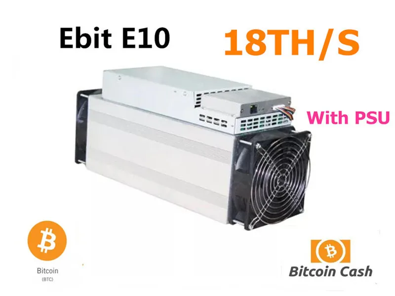 Б/у Asic BTC BCH Miner Ebit E10 18T с официальным БП лучше чем Antminer S9 S9j S11 S15 T15 WhatsMiner M3 M10 INNOSILICON T3