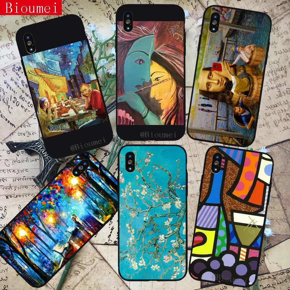 

Bioumei modern abstract paiting art Soft TPU Case for iphone XR XS XS Max space Cover Coque for iphone 7 8 5 5S 6 6S Plus X 27