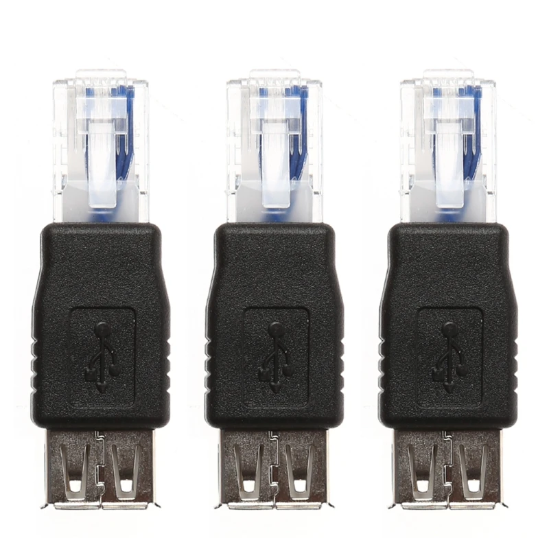 TCAM 3 шт./компл. USB тип A для Ethernet Интернет RJ45 Мужской адаптер конвертер| |