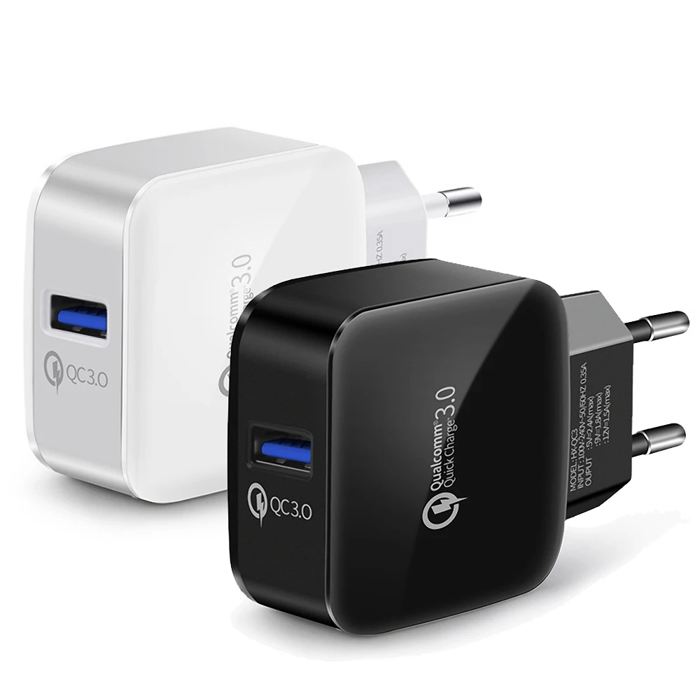 

Universal 18 W Quick Charger QC 3.0 USB Phone Charger for iphone 7 8 Fast Charger EU US Plug Mobile Phone Charger for Samsung s8