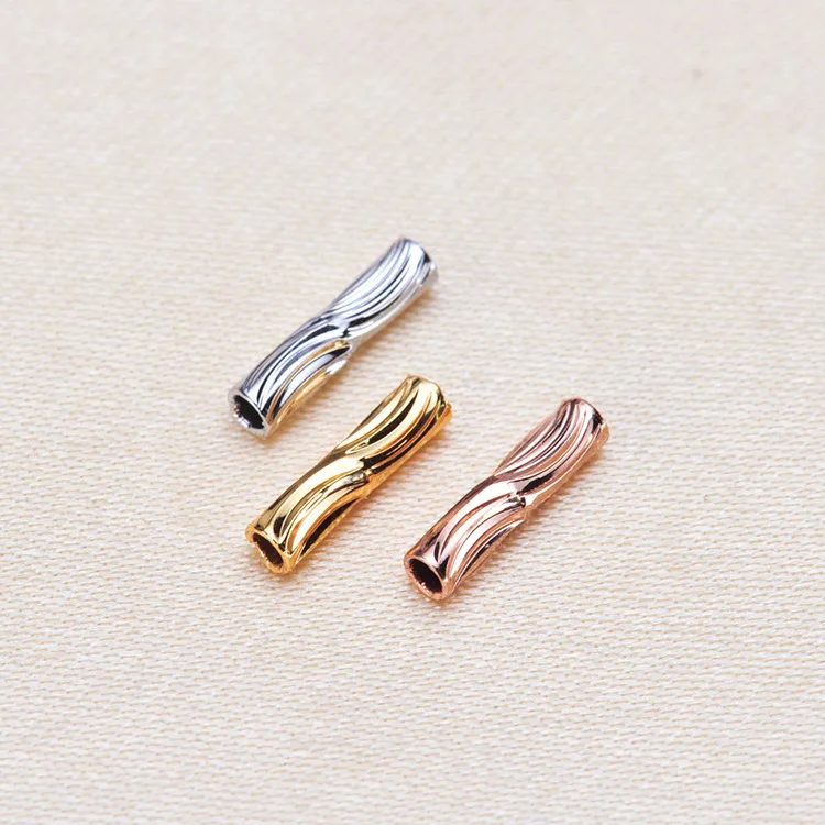 

10Pcs DIY Silver Plated Curved Smooth Tube Charms Spacer Beads Jewelry Component 10*2mm