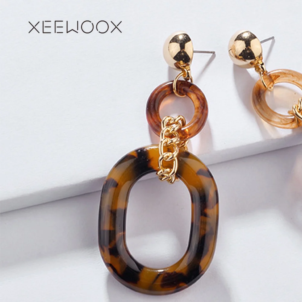 XEEWOOX 2019 золотая цепочка звено серьги с изображением черепахи для женщин Мода