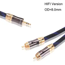 KUYIOHIFI 0,5 м, 1 м, 1,5 м, 2 м, 3 м, 5 м 3,5 мм штекер 2 RCA штекер аудио кабель