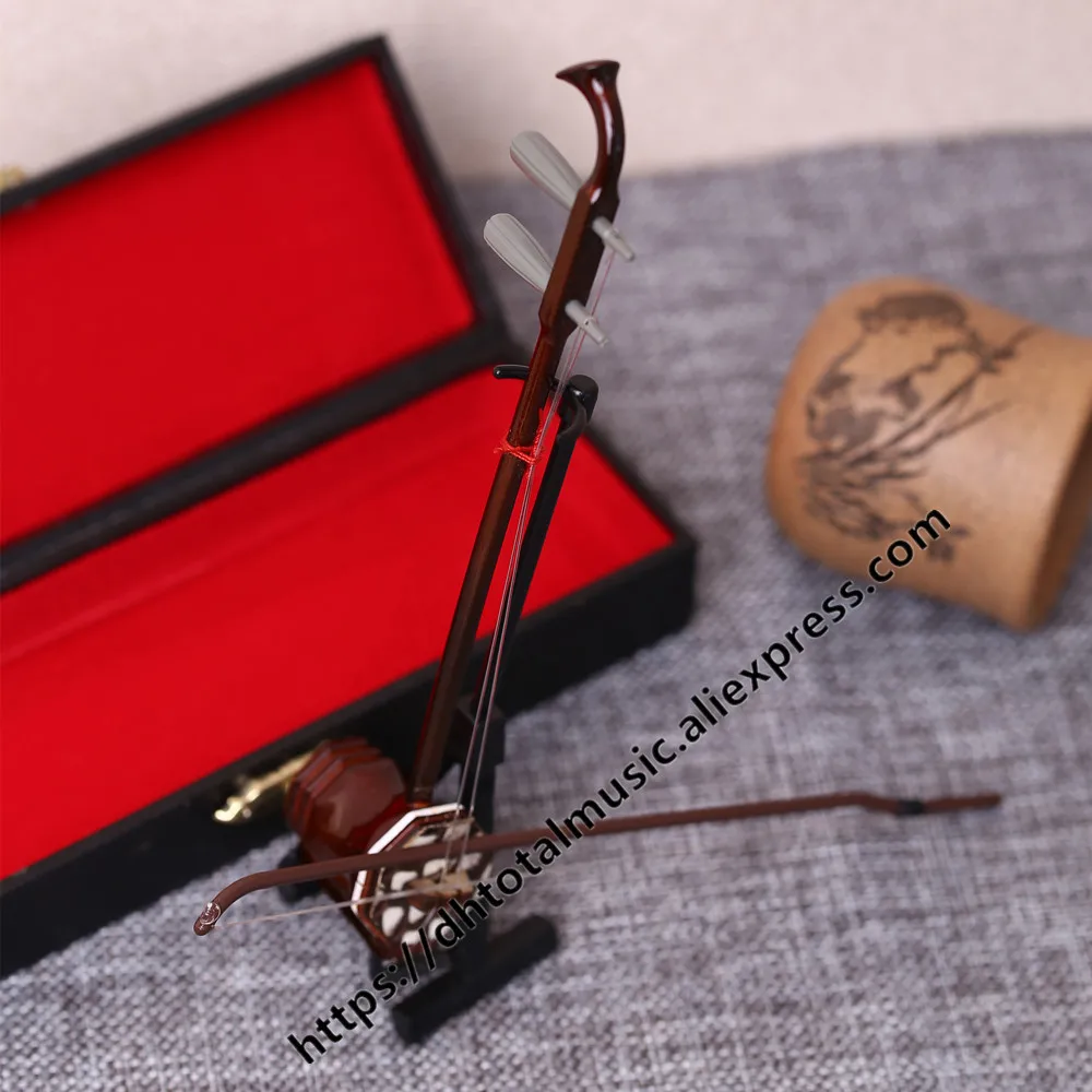 Миниатюрная копия модели Erhu с подставкой и чехлом мини украшения для музыкальных