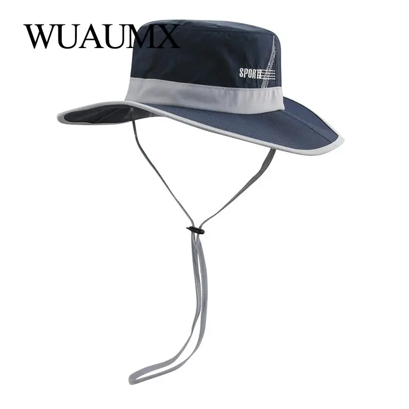 Wuaumx летняя Панама Для мужчин Для женщин быстрое высыхание Панама рыбаловедские Снасти Шляпа с широкими пляжный навес шляпа уличная шапка Складная