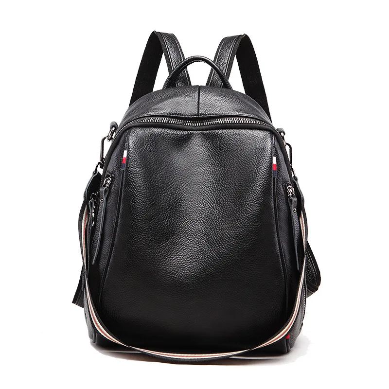 

2019 New Baitao Leisure Simple with Cowhide Travel Student Backpack