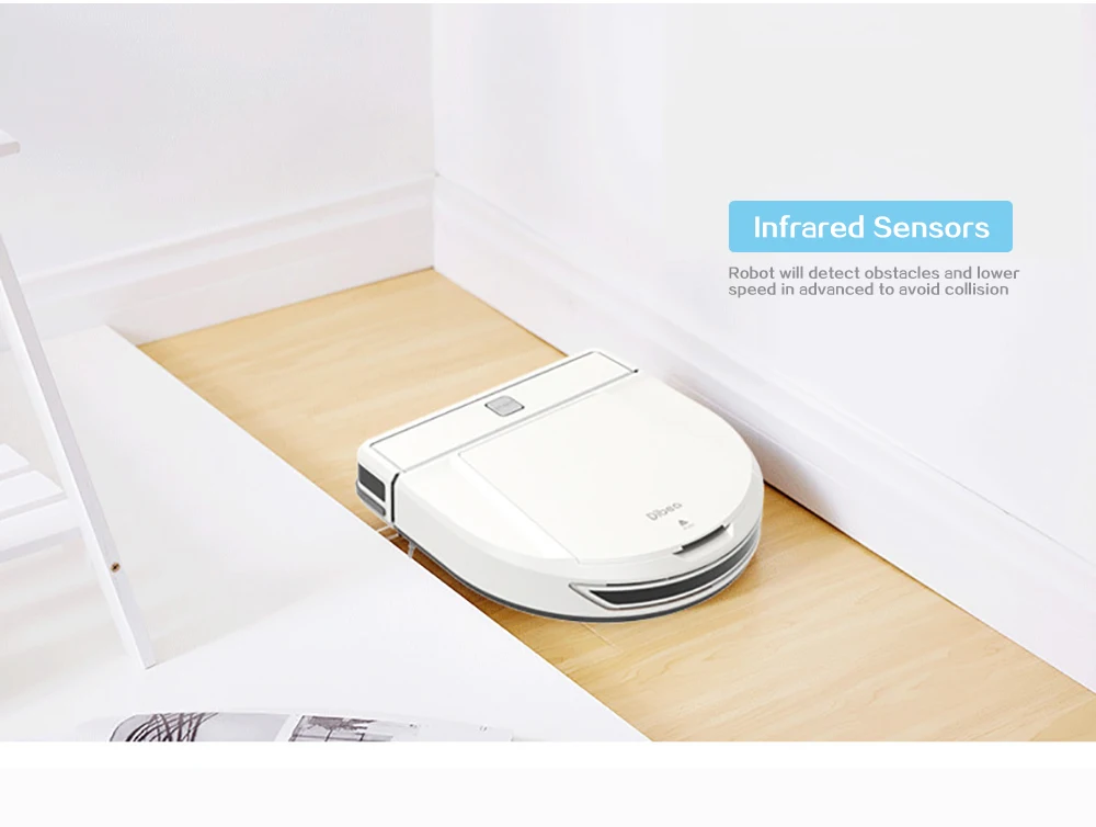 Dibea D850 интеллигентая(ый) робот пылесос D-Форма ультра-тонкий дизайн с влажной/сухой уборки Функция Беспроводной дома Приспособления