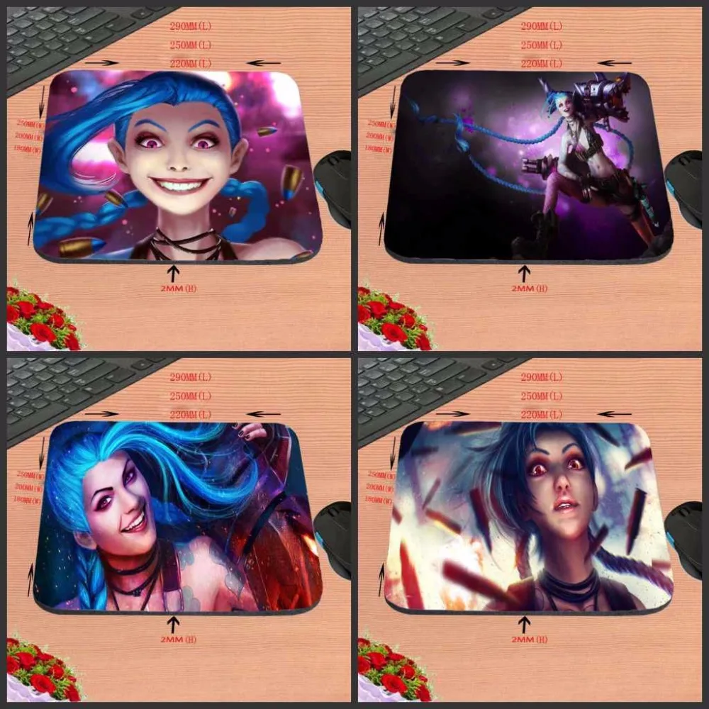 DIY Luxury print New Anti-Slip PC Cartoon Anime Laptop League of Legends Jinx Face LOL Gaming Mouse Pad Mat Me Pad for Optal