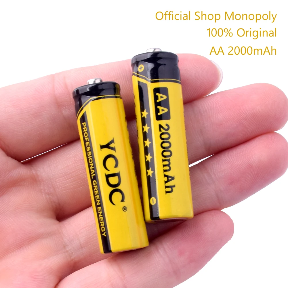 YCDC мобильный телефон 4 шт./кор. 1,2 V 2000mAh NI-MH AA Перезаряжаемые Батарея+ 4 шт. никель-металл-гидридного 1000 мАч батарейки ААА с ячейками держать Чехол Коробка