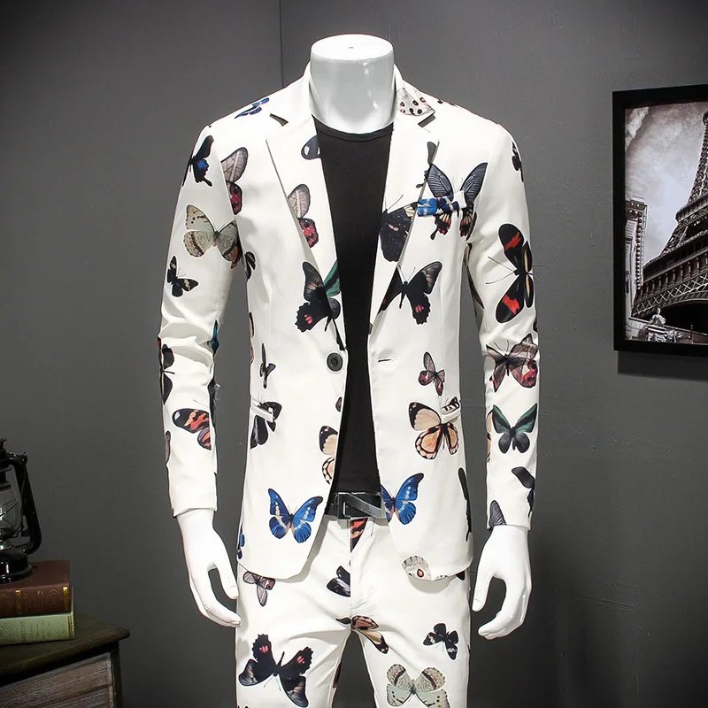 

Mens Flroal Blazer 2018 New Fashion Fancy Slim Fit Blazer Masculino Mens Stylish Party Prom Blazer For Men Plus Size 4xl