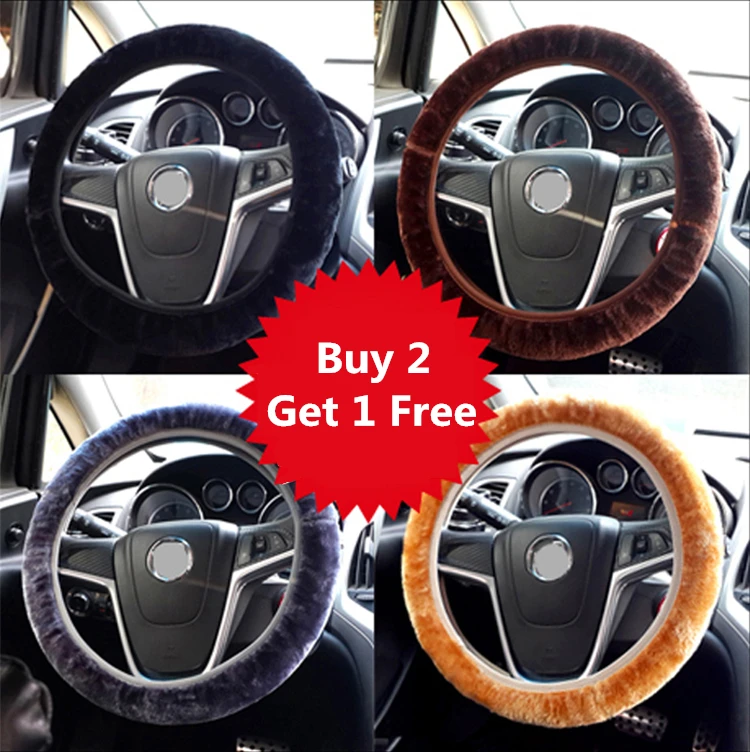 

1 Piece Car Steering Wheel Cover Plush Stretch Universal For 35-38cm Winter Autumn Buy 2 Get 1 Free