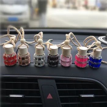 

Exquisite color car perfume bottle Ladies car rearview mirror Decorative pendant perfume bottle Colorful empty bottles