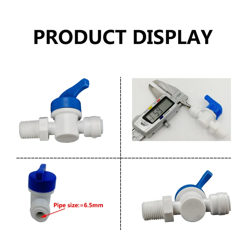 Равный прямой G1/4(резьба 12,5 мм/размер трубы 6,5 мм) трубчатый шаровой клапан Swicth быстрое соединение RO воды аквариум осмоса системы