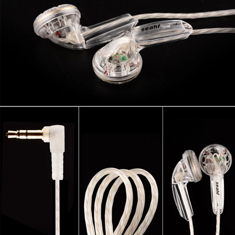 Koop Originele Seahf AWK F32T Oortelefoon Platte Hoofd Oortelefoons 3.5mm In Ear Heavy Bass Headset 32 ohm Oordopjes PK MX500 Voor iPhone Xiaomi