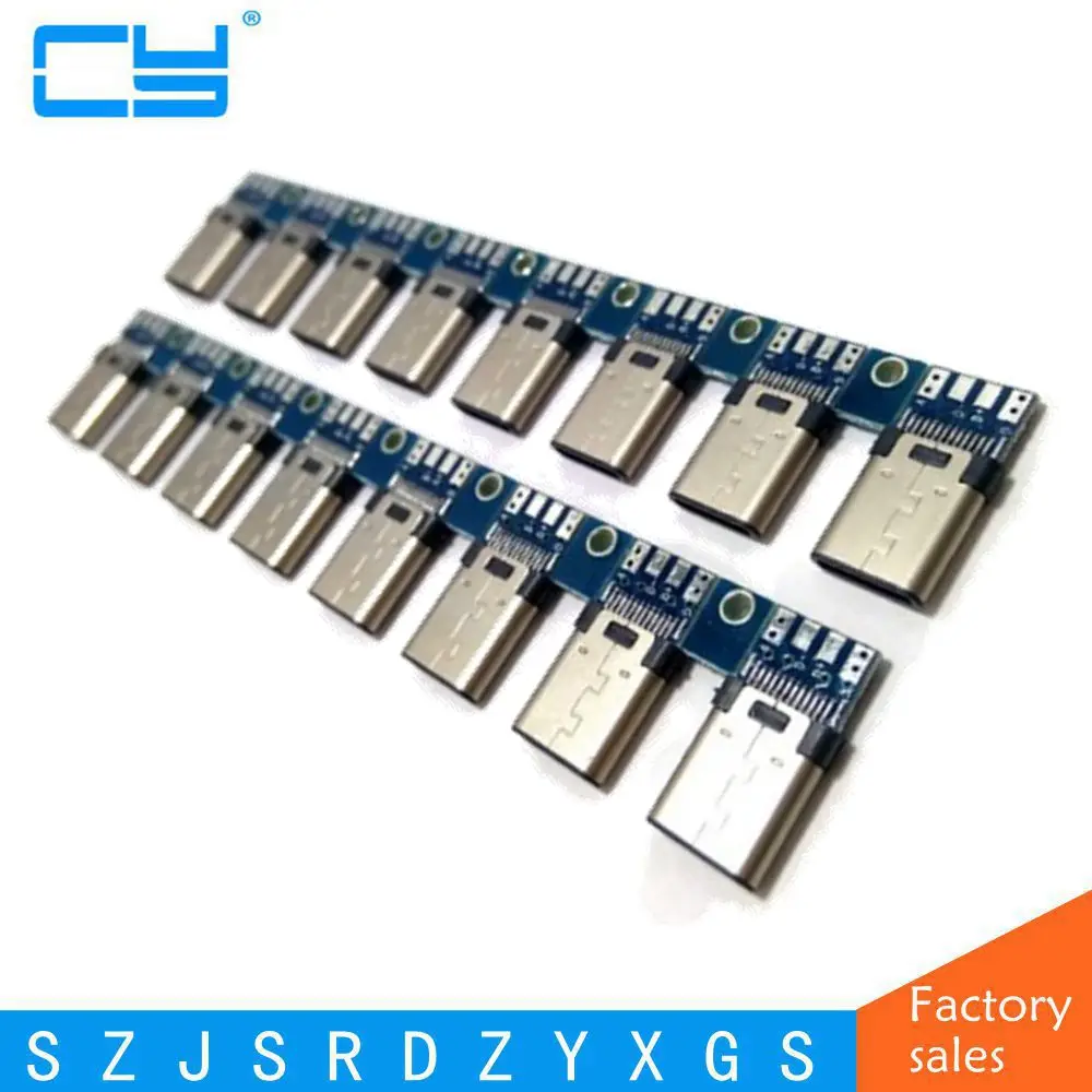 10 шт. разъём OTG для сварки USB 3 1 Type C с платой PCB клеммы передачи данных Android|jack male|jack male maleconnector jack |
