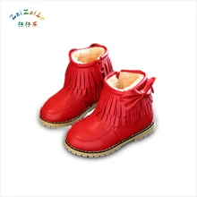 

2017 Winter Snow Kids Boots Fashion Non-slip Girls Solid Children Shoes Boot for Plush Keep warm Single Kid Short Shoe