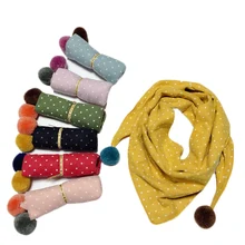 Г., весенне-осенние треугольные шарфы в горошек для маленьких девочек теплый шарф из хлопка и льна для мальчиков и девочек, нагрудник малыша, детская одежда с воротником Детский шарф