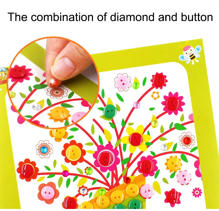 Новые и интересные DIY наклейки для кнопок дети картина ручной работы ремесло набор обучение рисованию доска игрушки для детей