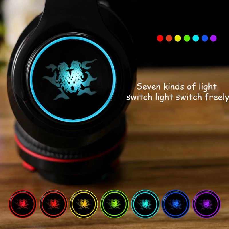 Наушники bluetooth 4 1 беспроводные HIFI семицветные LED над ухом гарнитура