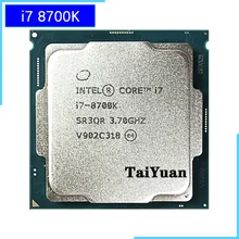 Процессор Intel Core i7-8700K i7 8700K 3,7 GHz шестиядерный Процессор 12M 95W LGA 1151