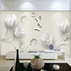 Custom Mural Wallpaper Modern 3D Stereo Tulip Butterfly Flowers Wall Painting Fashion Living Room Home Decor Wall Papers For 3 D ► Photo 3/6