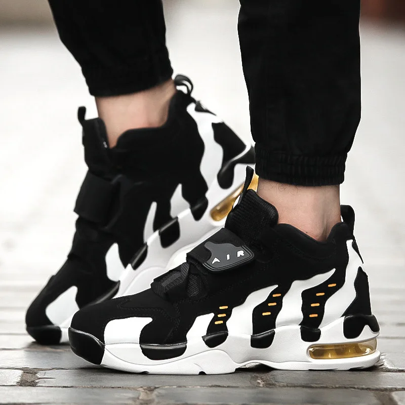 

2018 Autumn Couple Air Cushion Shock Absorber Basketball Shoes Men's Sports Shoes Outdoor Non-slip Sneakers for Women Athletic