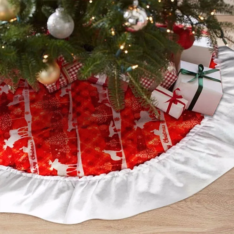 Non-Woven Christmas Tree Skirt Aprons Xmas Tree Decoration Merry Christmas Supplies Christmas Decoration 45.5*30.5cm