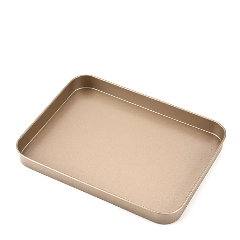 

Mieres 10-Inch Gold Rectangular Baking Tray Carbon Steel Non-Stick Cake Mold Sausage Baking Tray Kitchen Baking Utensils