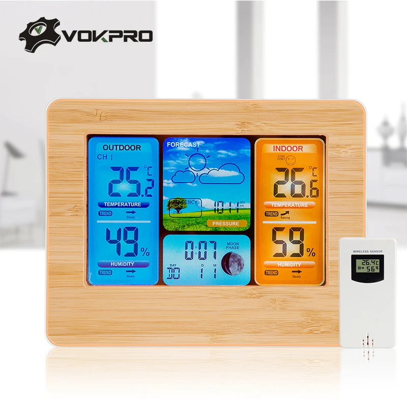 

Weather Station Thermometer Hygrometer Barometer Wireless Sensor LCD Weather Forecast Digital Alarm Clock Indoor & Outdoor
