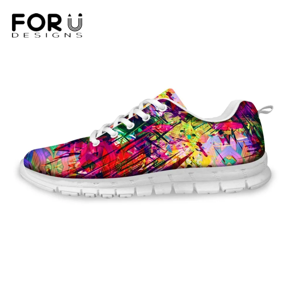 

FORUDESIGNS 3D Graffiti Prints Women Casual Shoes Autumn Flats Shoes for Ladies Teenage Girls Flat Leisure Shoes Zapatos Mujer