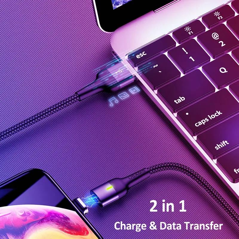 USAMS Магнитный кабель Micro usb type C 3A кабель для быстрой зарядки для iPhone магнитное зарядное устройство microusb Магнит USB C кабель для samsung