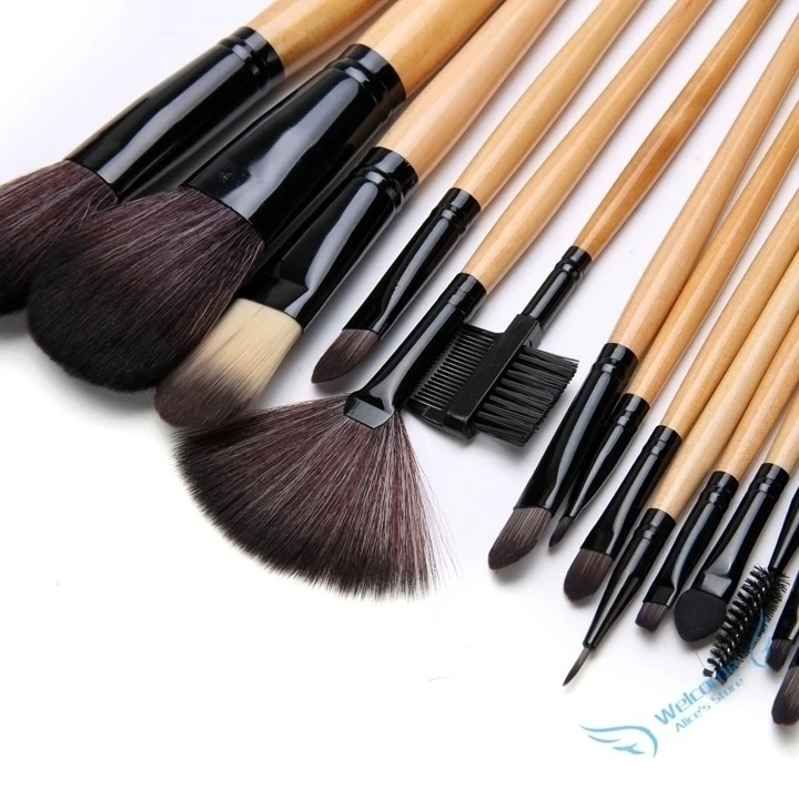 15pcs Soft tools kit Cosmetic Makeup Brush Black Sets with Leather Cases (Al003315Li)