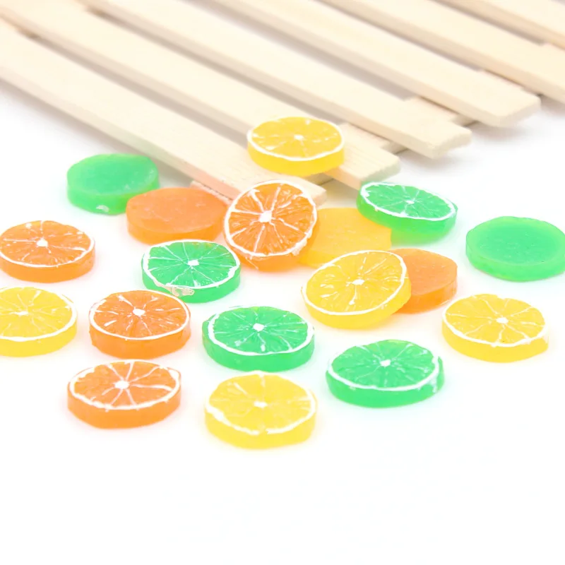 

6pcs/Lot Mini Simulation Orange slices Resin Fake Fruit Model Wall Sticker Home Party Kitchen Wedding flowers Decoration