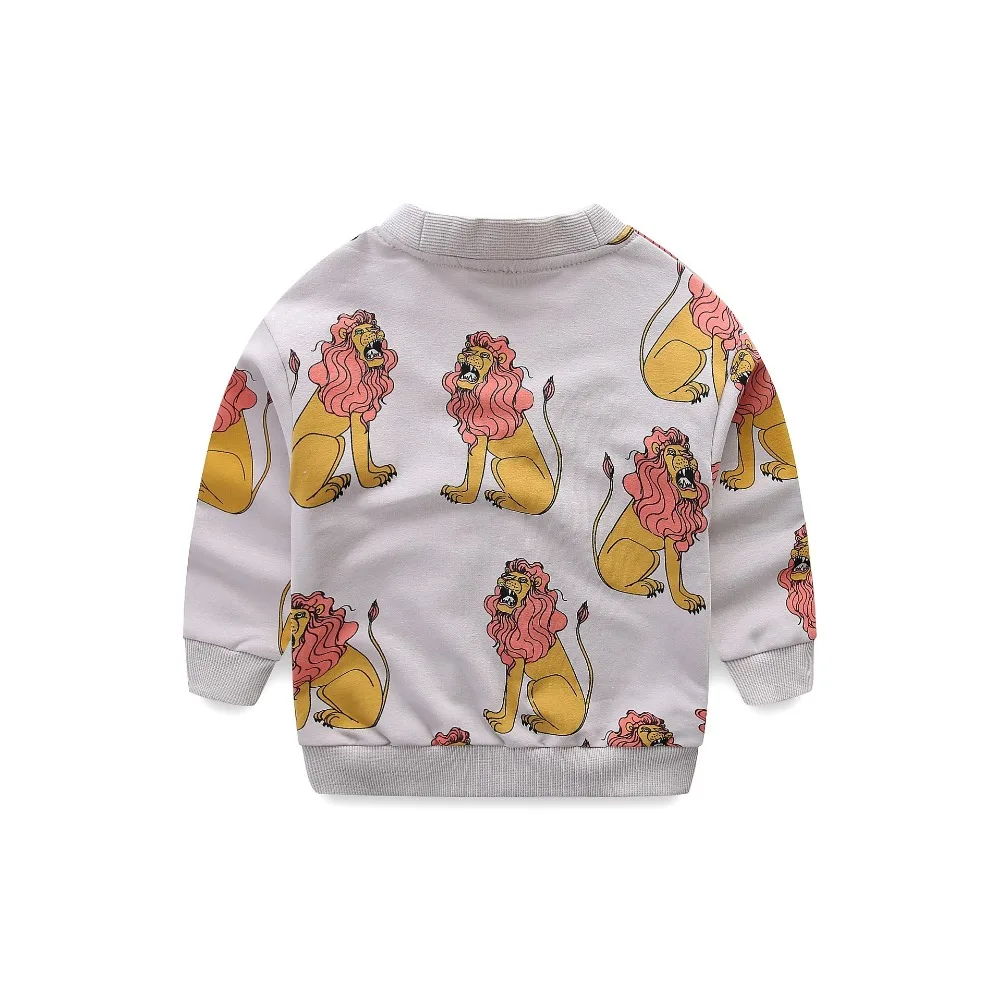 Модный Европейский весенний хлопковый кардиган для мальчиков и девочек, Детское пальто с рисунком льва и черепахи, Детская куртка, верхняя одежда, топы