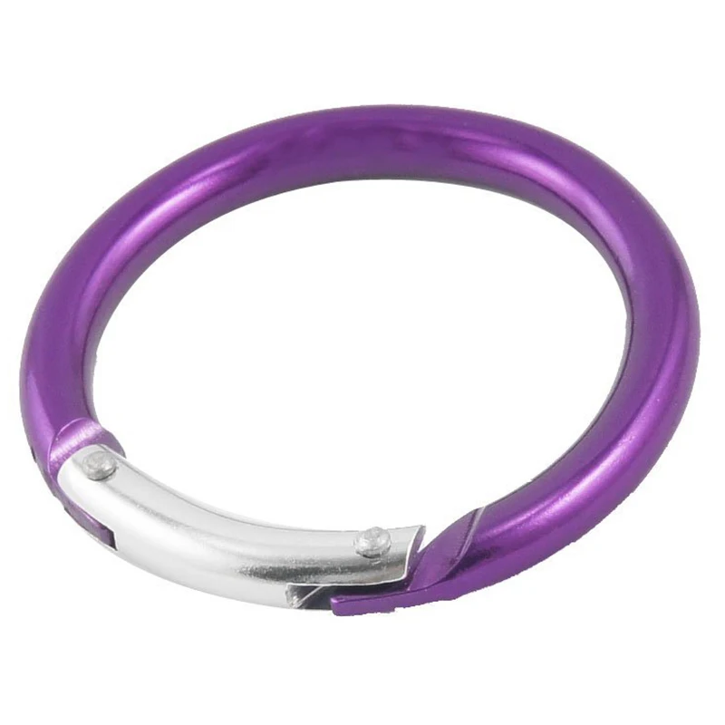 

purple round shape keyring carabiner buckle 5 cm diameter
