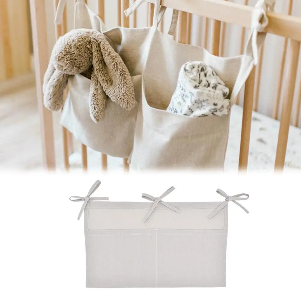 Bed Hanging Storage Bag Baby Cot Bed Brand Baby Cotton Crib Organizer 60*50cm Toy Diaper Pocket for Crib Bedding Set