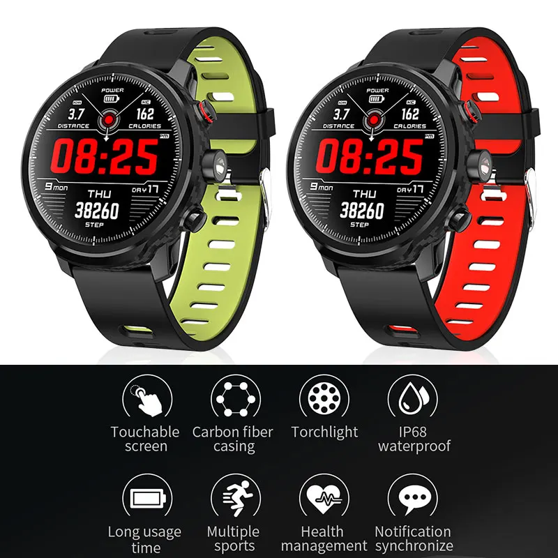 

Smart Watch Smart Wristband Smart Bracelet Full Touch Screen Carbon Fiber Blood Pressure Pedometer