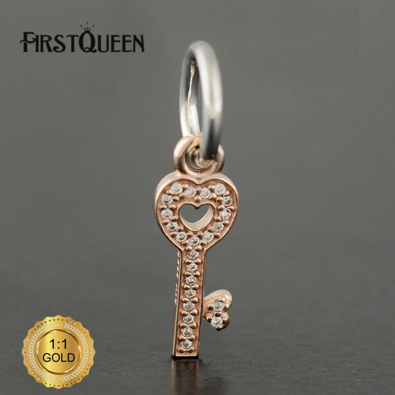 

FirstQueen Silver&14k Rose Gold Symbol of Trust Charm Fit Bracelets DIY Pendants Jewelry Making Fine Jewelry