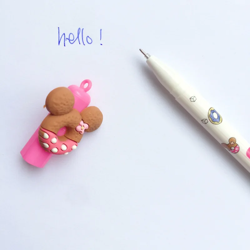 Biscoitos de Urso dos Desenhos Canetas de Tinta Item de Papelaria Lote Caneta Animados 0.5 Milímetros Cor Azul Apagável Gel Material Escolar F440 30 Pçs - 12 Dos Desenhos Animados 0.5 milímetros cor Azul