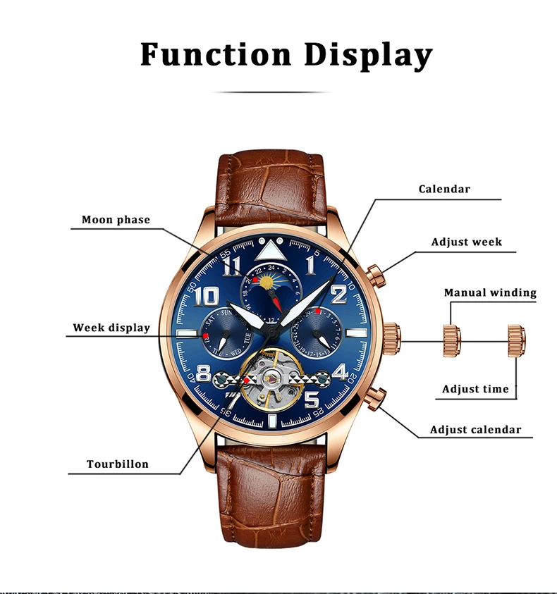 HAIQIN мужские часы Механические Турбийон роскошные модные брендовые кожаные мужские спортивные часы мужские автоматические часы Relogio Masculino