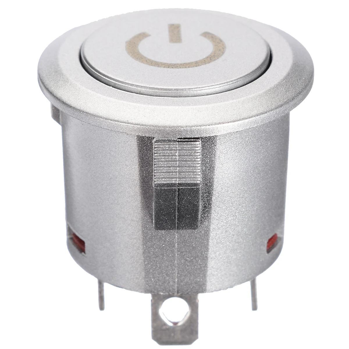 Mayitr 12V Red LED Autolock Power Button Push Button ON/Off Switch Latching 1NO 1NC Metal Push Button Switch with Power Symbol