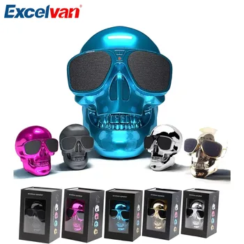 

Excelvan Skull Shape Wireless Protable Bluetooth Speaker With Nfc Built-in Battery 4000Mah Support TF Care U disk Radio Function