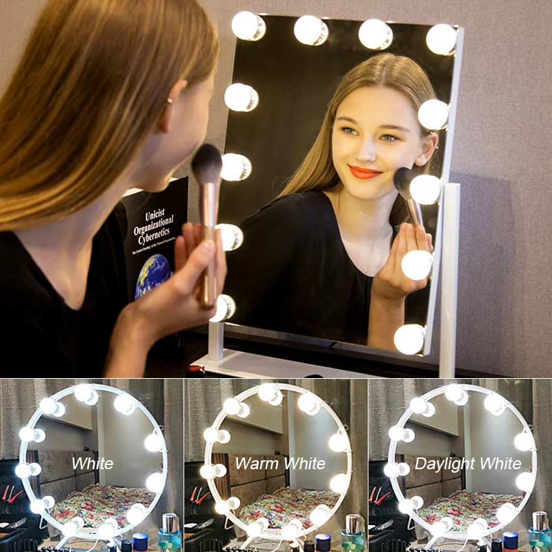 

1 Kit Vanity Mirror Bulbs Lights 3 Color Modes 6 Levels Dimmable LED Mirror Light for Bathroom Dressing Room Makeup Mirror