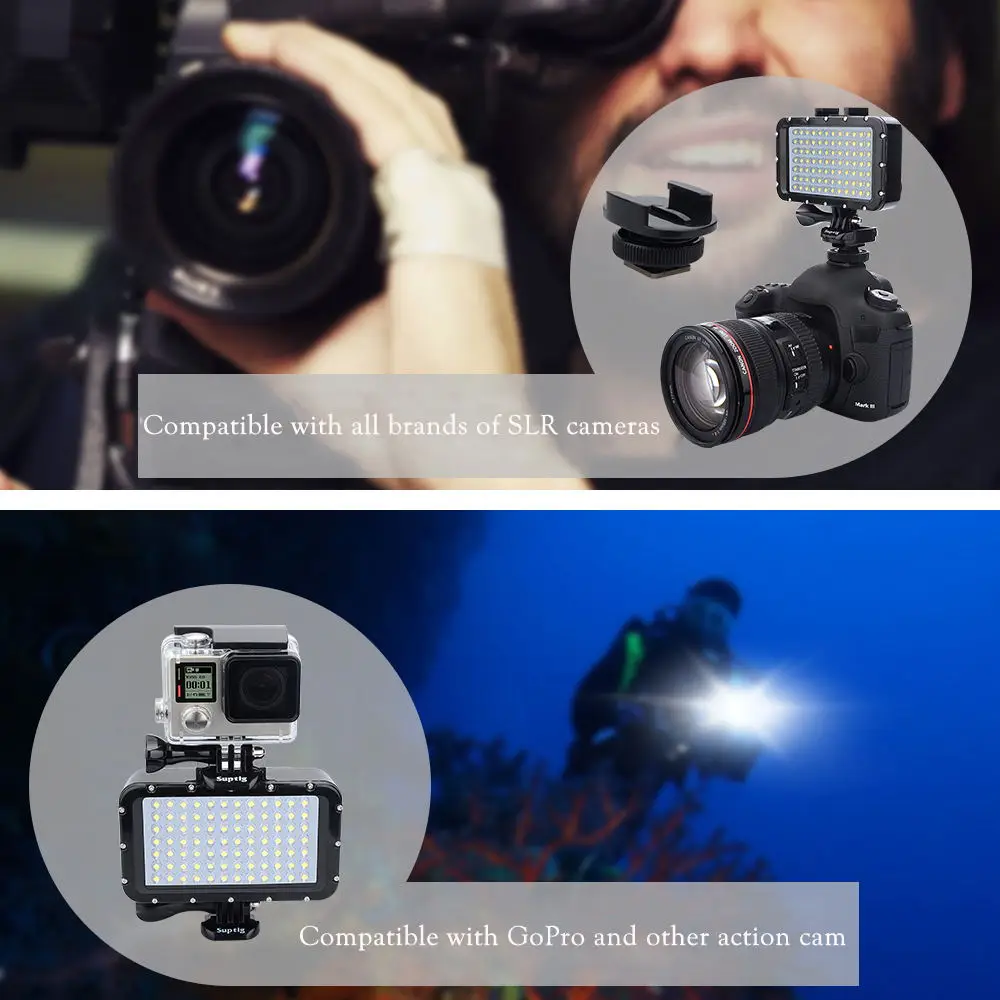 para Gopro Hero Sjcam 9 Xiaomi yi Mijia Eken H9r Ação Slr Câmera Fotografia Subaquática Lâmpada Luz Lanterna Mergulho 8765 Sj6 - 8 - Image 5