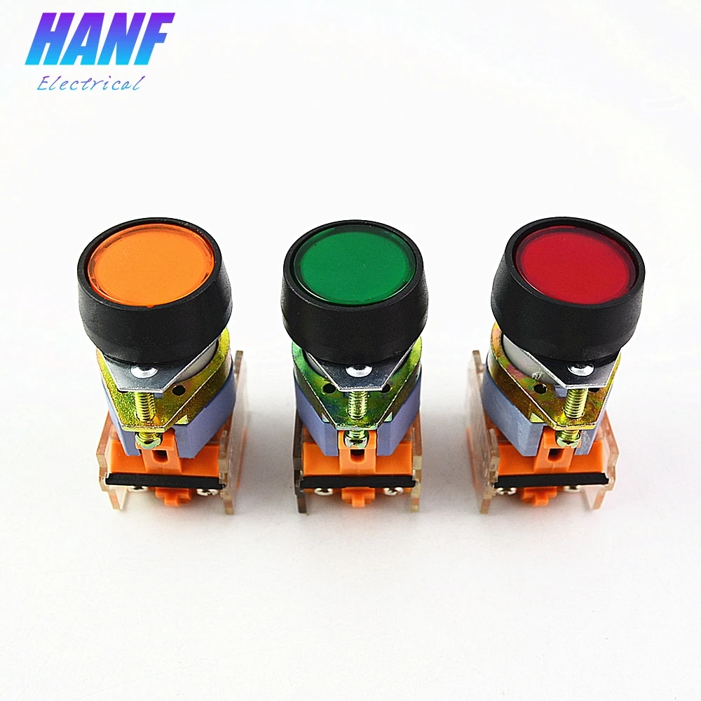 1pcs 22mm DPST 1NO1NC Momentary Plastic Push Button Switch 4 screws 10A 660V AC Power Red Green Yellow | Обустройство дома