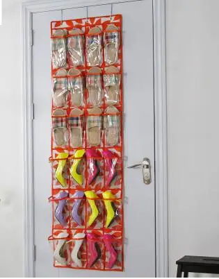 Sainwin 24 Карманы над дверью висит сумка Box Обувь организовать хранение Tidy ящик для хранения висят мешки вешалка 49 см* 165 см - Цвет: Оранжевый