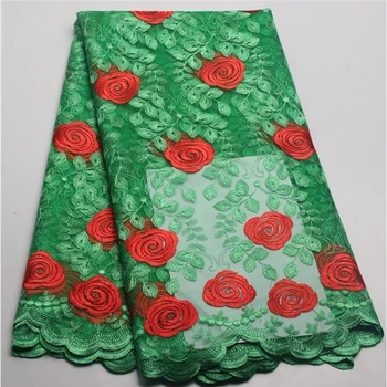 

2017 Bridal net lace High Quality Embroidered Guipure lace fabric Nigerian lace fabric For Wedding Dress QF403B-2