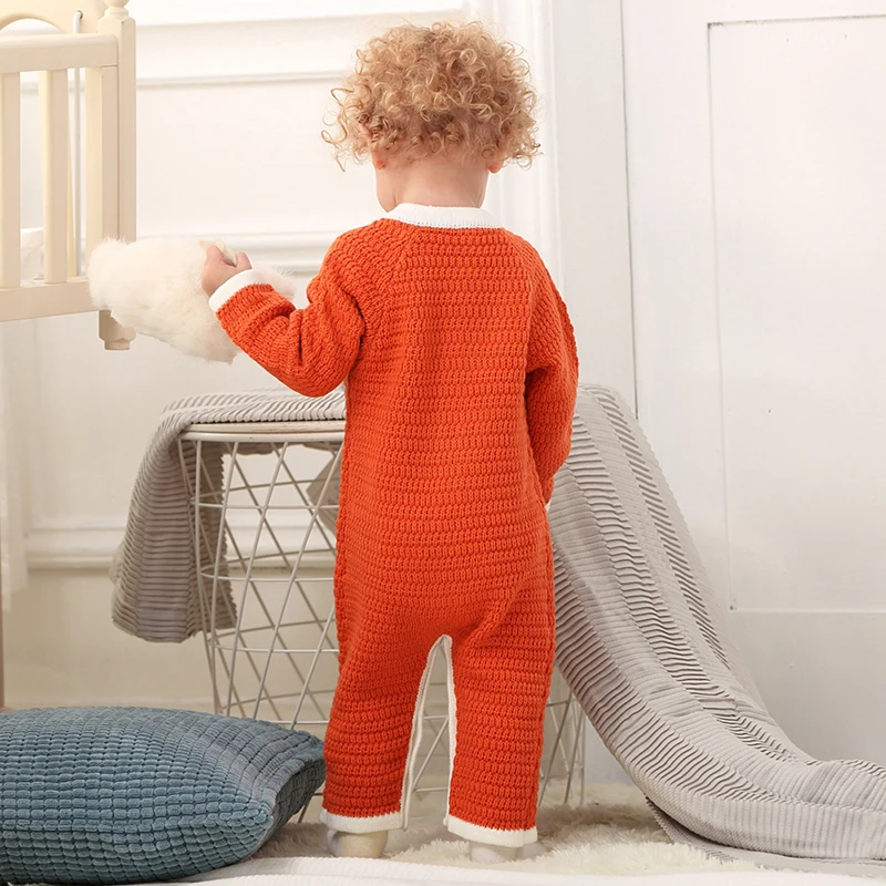 CieiK Baby Clothes Boy Girl Spring Romper+Hat 2 pcslot 2018 Knitted Jumpsuit Newborn Costume Warm Overall Infant Winter Outwear (2)